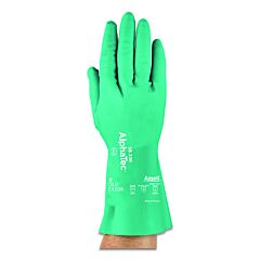 Alphatec 58-330-7 58-330 Aquadri Medium-Duty Nitrile Gloves, Gauntlet Cuff, Soft Foam Lining, Size 7, Green