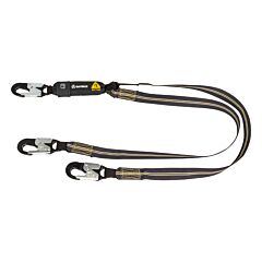 Safewaze 020-2043 Arc Flash 6' Energy Absorbing Lanyard, Aramid, Dual Leg, Aluminum Snap Hooks