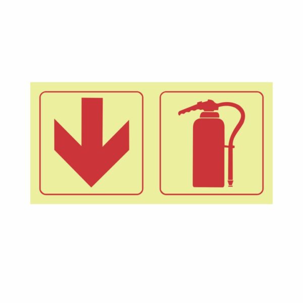 F13 Arrow down, extinguisher 190x380mm