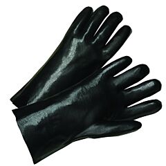 Anchor Brand 1027 Pvc Coated Gloves, Standard Smooth Grip, Cotton-Knit Interlock Lining, 12 In, Large, Black