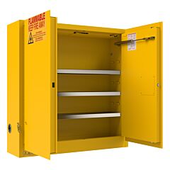 Durham 1024Sawm-50 Fm Approved, Flammable Storage Cabinet, 24 Gallon, 2 Doors, Self Closing Door, 3 Shelf, Safety Yellow