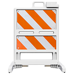 Plasticade 107-W-T12B8Eg Safetycade Type Ii Barricade, White, Engineer Grade Striped Sheeting