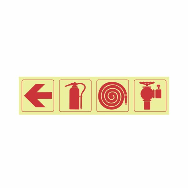 F2 Arrow left, extinguisher, hose reel, hydrant 190x760mm