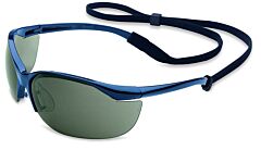 Honeywell - North Safety 11150901 Vapor Safety Glasses, Blue Frame, Gray Lens, 1/Pair
