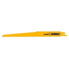 Dewalt Dw4803B25 Bi-Metal Reciprocating Saw Blades, 9 In, 6 Tpi, Taper Back, Wood, 25/Pk