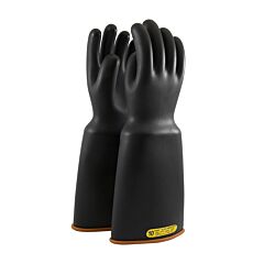 Novax 159-2-18/11 Class 2 Rubber Insulating Glove With Bell Cuff, 18" Length, Black, Size 11