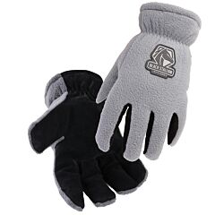 Black Stallion 15Fhs-Gray Polar Fleece/Cow Split, Multiblend Insulated Driver'S Style Gloves, Size Small