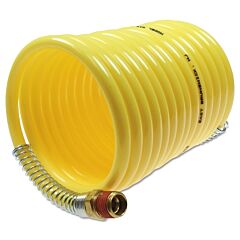 Coilhose Pneumatics N38-12B Nylon Self-Storing Air Hoses, 3/8 In I.D., 12 Ft, 3/8 In Swivel Fittings