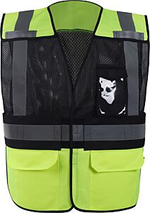 Gss Safety 1815 Type P Class 2 Public Safety Vest With Adjustable Waist, Black, Size 2X/4X-Large