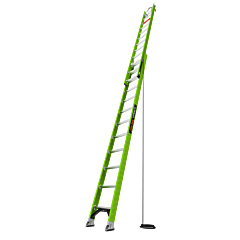 Little Giant Ladders 18324V Hyperlite, 24 Ft. H, Ansi Type Ia, 300 Lb Rated, Fiberglass, Extension Ladder With Cable Hooks, Claw And V-Bar