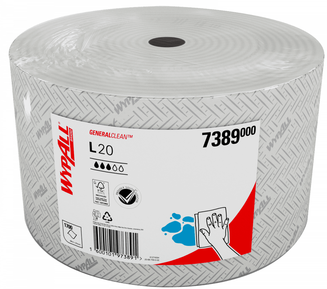 Wipes 7389 Wypall L20 2Ply White