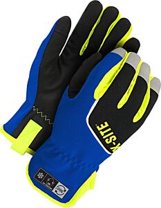 Bob Dale Gloves 20-9-10364-L Mechanics Gloves 360 Cut Coverage Blue/Black Lined, Size Large