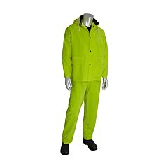 Pip 201-355M Base35 Premium Hi-Vis 3-Piece Rainsuit - 0.35Mm, Hi-Viz Green, Size Medium