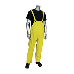 Pip 201-650B/M Flex Ribbed Pvc Bib Overalls - 0.65 Mm, Yellow, Size Medium