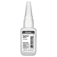 Permatex? 70350 Zipgrip? Gpe 30 Cyanoacrylate Adhesive, 1 Oz, Bottle, Clear