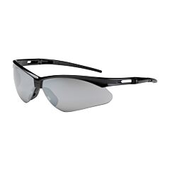 Pip 250-An-10125 Anser Semi-Rimless Safety Glasses With Black Frame, Silver Mirror Lens And Anti-Scratch Coating