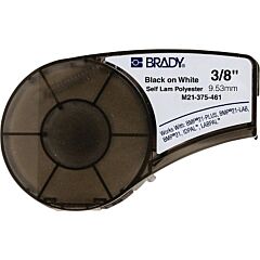 Brady? 110931 Bmp?21 Plus Series B-461 Self-Laminating Polyester Cryogenic Laboratory Label, 21 Ft L X 0.5 In W, White On Black