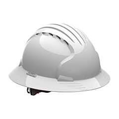 Pip 280-Ev6161V-10 Evolution Deluxe 6161 Vented, Full Brim Hard Hat With Hdpe Shell, 6-Point Polyester Suspension And Wheel Ratchet Adjustment, White