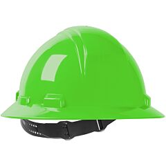 Dynamic 280-Hp641R-45 Full Brim Hard Hat, 4-Point Textile Suspension And Wheel Ratchet Adjustment, Lime