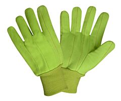 Cordova 2810Cd Gloves, Hi-Vis Lime Double Palm, Polyester/Cotton Corded Canvas, Lime Knit Wrist