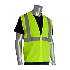 Pip 302-Wcengz Ansi Type R Class 2 Value Vest, Solid, Zipper, Hi-Vis