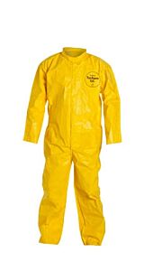Dupont Qc120B-Md Tychem Coveralls, Open Wrists And Ankles, Bound Seams, Yellow, Medium, Case Of 12