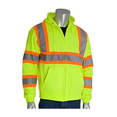 Pip 323-Hssply-2X Ansi Type R Class 3 Two-Tone Hoodie, Hi-Viz Yellow, Size 2X-Large
