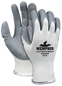Mcr Safety 9674 Gloves, Ultratech Foam 15 Gauge Nylon Shell, Nitrile Dipped Palm/Fingertips