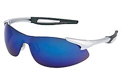Mcr Safety Ia128B Inertia Safety Glasses Silver Frame, Blue Diamond Mirror Lens