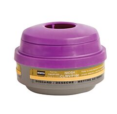 Honeywell - North Safety 75852P100L Mercury Vapor And Chlorine Cartridges For Mercury Vapor, With A P100 Particulate Filter, 1 Pair