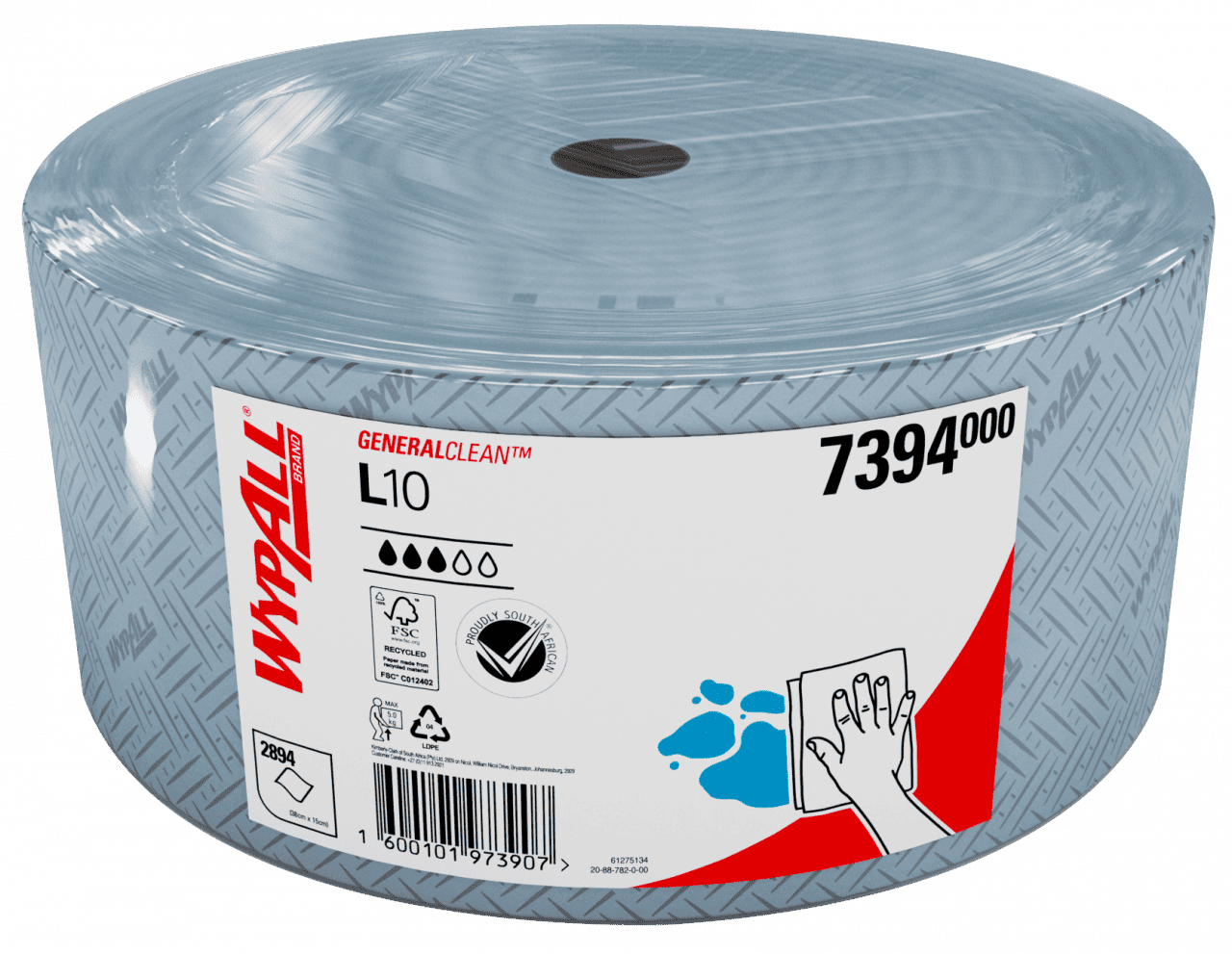 Wipes 7394 Wypall L10 1Ply Blue