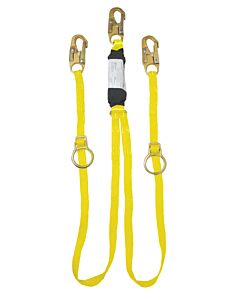 Elk River 36941 Zorber Tie-Back Lanyard, 1" X 6', Twin Leg, Sliding D-Ring, Snap Hook