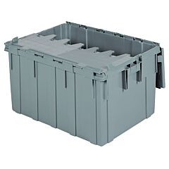 Akro-Mils 39280 Container, Attached Lid Container 28 Gal, Gray