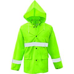 Boss 3Pr0350Nm Lined Pvc Rain Jacket .35Mm, High-Vis Fluorescent Green, Hi-Vis Green, Size Medium