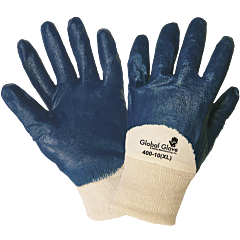 Global Glove 400 Two-Piece Interlock Shell Three-Quarter Coated With Solid Nitrile Gloves, Size 2X-Large
