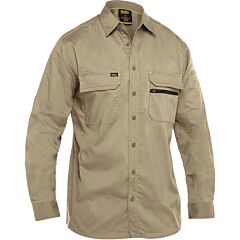 Bisley 400M6490-Tn-4Xl Long Sleeve Ripstop Work Shirt With X-Airflow? Ventilation, Tan, Size 4X-Large