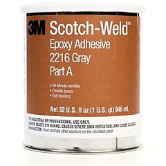 3M 021200-20356 Scotch-Weld? Epoxy Adhesive, 1 Qt Can, Gray/White