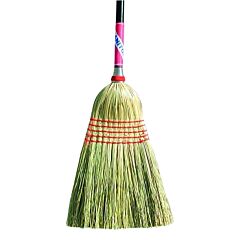 Magnolia Brush 5026-Bundled Janitor Corn Broom, 56-1/2 In Overall L, Black Lacquered Handle