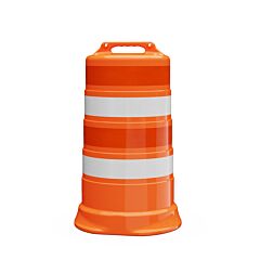 Plasticade 456-Hd-T-00 Commander Traffic Drum, Engineer Grade Sheeting, High Density, No Base, Sheeting Type: 4 - 4" Eg Stripes