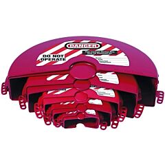 Master Lock 485 Rotating Gate Valve Lockout, 1 In To 13 In Dia Handle, Red, Set Of 5