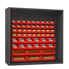 Durham 5019-54-1795 Enclosed Shelving, 54 Red Bins