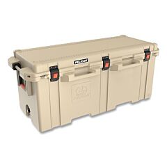 Pelican? 250Qt-2-Tan Elite Cooler, 250 Qt, 8.65 Ft?, 61.13 In L X 27.5 In W X 27.5 In D, Tan