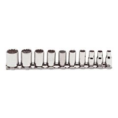 Proto? 47104 Torqueplus 10 Pc Socket Sets, 1/4 In, 12 Point