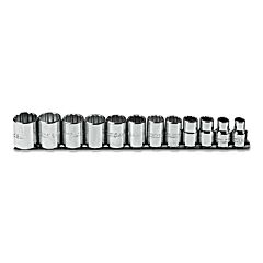 Proto? 52216 Torqueplus 12 Piece Metric Socket Sets, 3/8 In, 12 Point