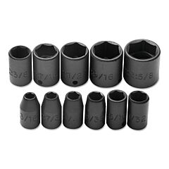 Proto? 69106 Torqueplus 11 Piece Impact Socket Sets, 1/4 In, 6 Point