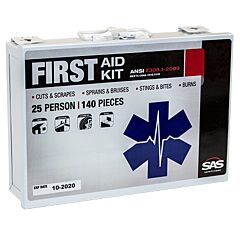 Sas Safety 6025-01 First Aid Kit, 25-Person, Metal Box