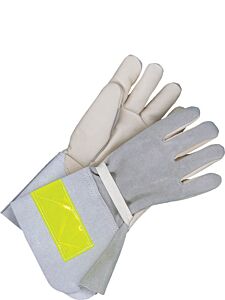 Bob Dale Gloves 63-9-1268Fr Grain Cowhide Utility Gloves Gauntlet Split Back Nomex Lined