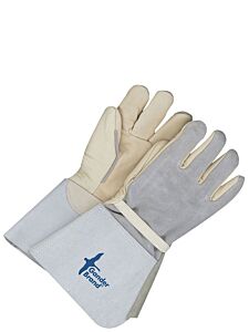 Bob Dale Gloves 64-9-1268 Premium Grain Palm Split Leather Back Gauntlet Utility Glove