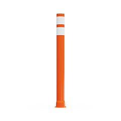 Plasticade 6842-O-4-Hip-Ww Open Top 42" Delineator, Orange, High Intensity Prismatic Grade White Reflective Bands, 2 - 4" Hip