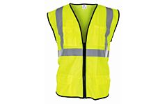 Sas Safety 690-2210 Surveyors Vest, Class 2 Yellow With 2" Reflective Tape, Size X-Large
